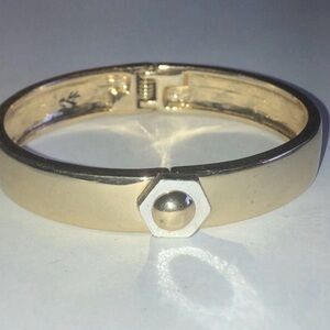Kenneth Cole Gold Tone Hinged Clamp Classic Bracelet